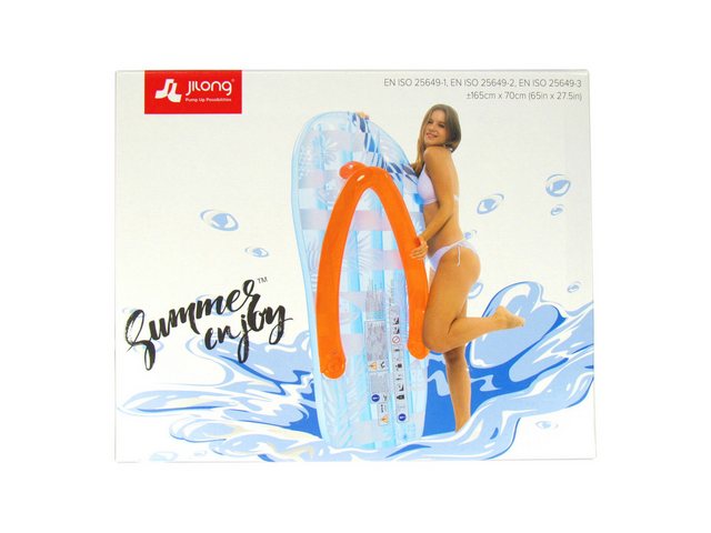 Jilong Luftmatratze Luftmatratzen Flip Flop Länge 165 cm x Breite 70 cm, Sicherheitsventil, inkl. Reperaturkit