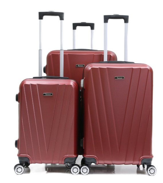 KESSMANN Kofferset Hartschalenkoffer Set 3 Teilig Kofferset S-M L XL mittel groß Koffer, 4 Rollen, (Koffer-Set, 3 tlg., Leichtgewicht Rollkoffer 360° Rollen Reisen Urlaub Reisekoffer Set), Rollkoffer mobil vier 360° Rollen leicht Koffer Reisen Urlaub Travel