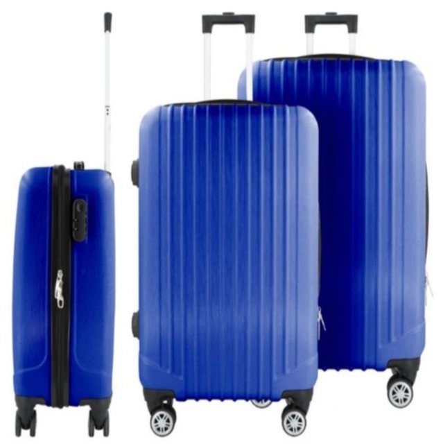 KESSMANN Kofferset "TRAVELINE" 3 Teilig Kofferset Reisekoffer Set klein mittel groß, 4 Rollen, (Koffer-Set, 3 tlg., Trolleys Hartschale Gepäckset 360° Rollen Rollkoffer Reisen Urlaub), Organizer Koffer Hartschalenkoffer Reisekofferset Urlaubskoffer Case