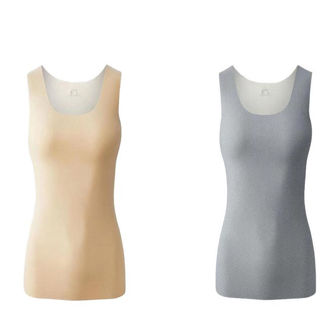 KIKI Spitzentop Thermal Damen Herbst/Winter Unterwäsche (Skin Tone + Grau)