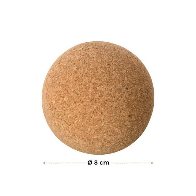 Kork-Deko.de Massageball 80mm große Faszienrolle aus Kork zur Massage