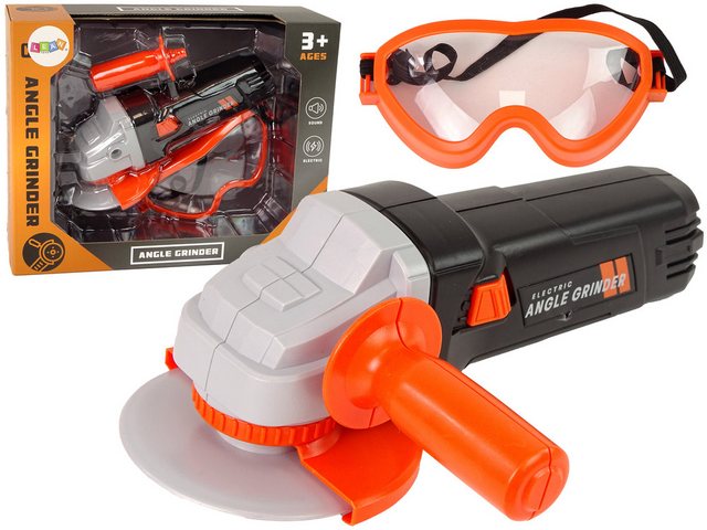 LEAN Toys Kinder-Werkzeug-Set Schutzbrille Set Schleifer Batteriebetrieben Heimwerker Werkzeug Spiel