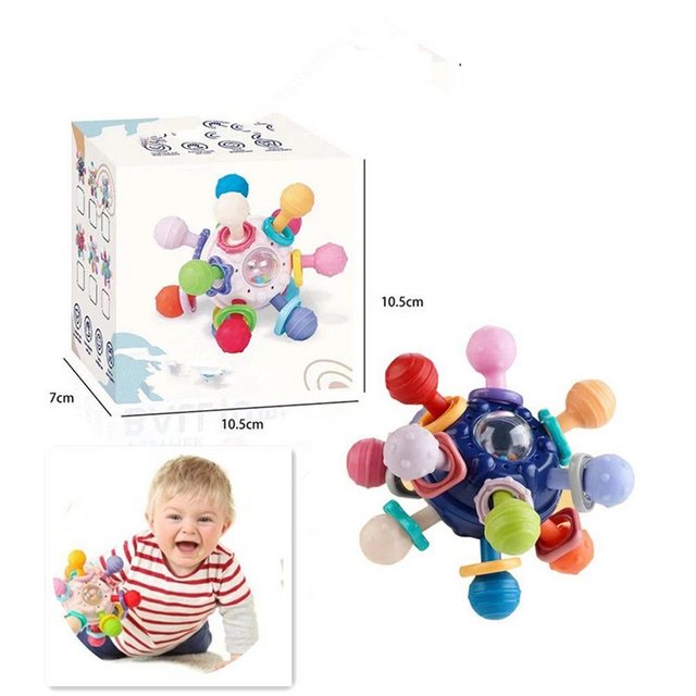 LENBEST Lernspielzeug Lernspielzeug Beißring Baby Spielzeug,Lernspielzeug Greifball (1-St., Denkspiel), Sensorik Spielzeug Baby Rassel Baby Geschenk für Babys 3-12 Monate