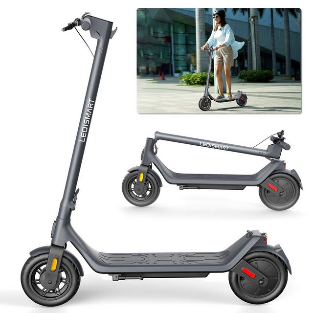 LEQISMART E-Scooter Cityroller,Doppelbremsen,Max 30km,bis100kg,ABE Cityroller,7800mAh, 350,00 W, 20,00 km/h, rutschfest,Zusammenklappbar