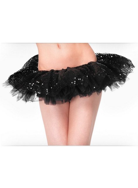 Leg Avenue Kostüm Petticoat Tüll schwarz mit Pailletten, Bezauberndes Zubehör für sexy Kostüme und nostalgische Verkleidunge