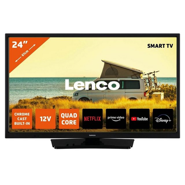 Lenco LED-2463BK LED-Fernseher (61 cm/24 Zoll, Smart TV, Kantenbeleuchtung, CI/CI+ Eingang (Common Interface)