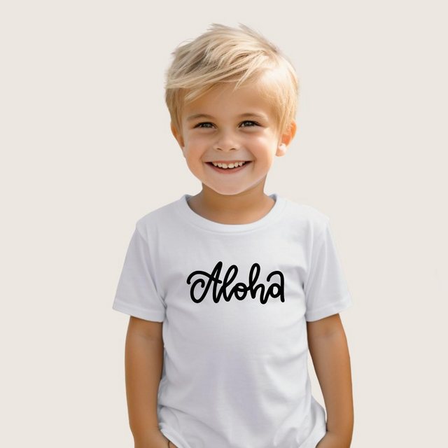 Lounis Print-Shirt Aloha - Kinder T-Shirt - Shirt mit Spruch - Kindermode Baumwolle