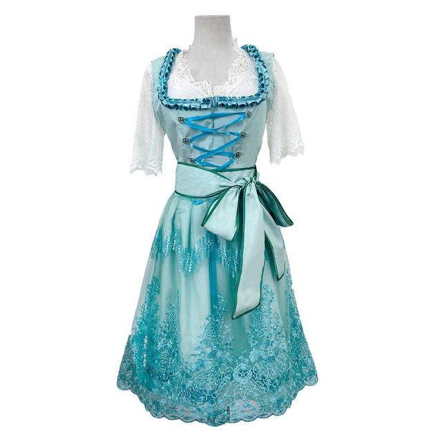 MODFU Dirndl Dirndl Damen midi Trachtenkleid Damen Trachtenrock Trachtenmode Kleid (Bayerisches Biermädchen Verkleidung mit trennbare Schürze, Dirndlbluse Oktoberfest Kostüm, Traditionelles Dirndl Kleid Kleider) für Oktoberfest Cosplay Dienstmädchen Kellnerin Karneval Tavern