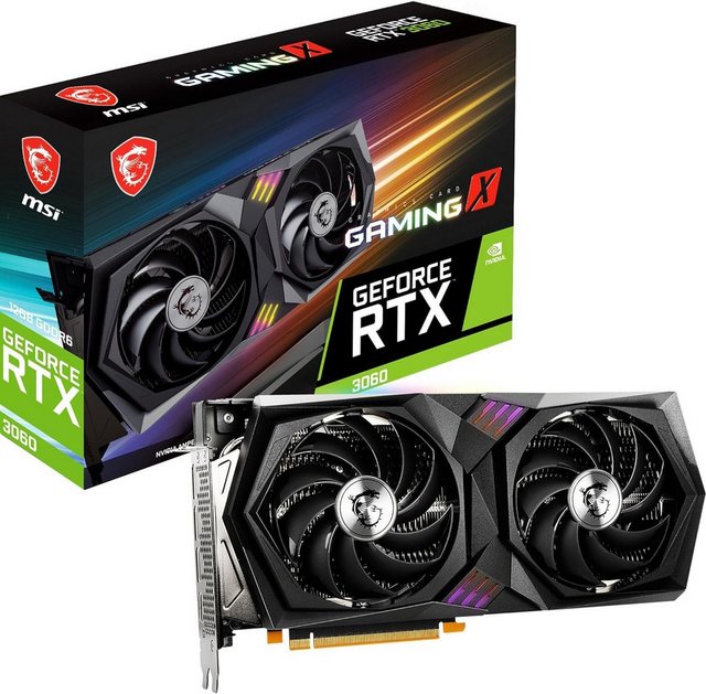 MSI GeForce RTX 3060 GAMING X 12G, Gaming Grafikkarte - RTX 3060 Grafikkarte (12 GB, 12 gb, Nvidia, Grafikkarte, 12 gb, Rtx 3060, Lüfter, Computer, Gaming)