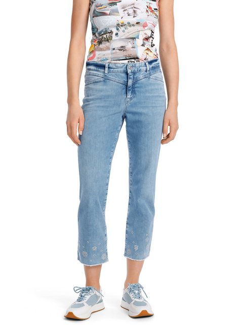 Marc Cain 7/8-Jeans "Sports Summer Pics" Premium Damenmode Mit verspielter Lochstickerei, Modell FYLI