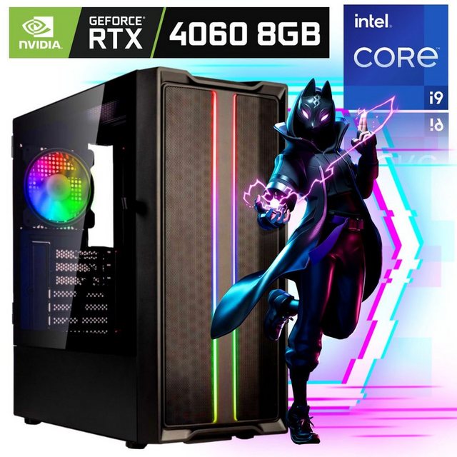 Meinpc Peacemaker i9 RTX 4060 [Water] Gaming-PC (Intel Core i9 11900K (KF), Nvidia GeForce RTX 4060, 32 GB RAM, 1000 GB SSD, Wasserkühlung, RGB, Windows 11, Gaming, Gamer)