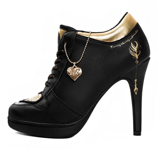 Missy Rockz MY LOVE - YANG black / gold High-Heel-Stiefelette Absatzhöhe:10,5 cm