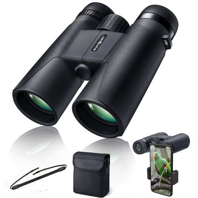 Mrichbez Fernglas 12x42 HD Kompakte Ferngläser wasserdicht Fernglas (für Vogelbeobachtung, Jagd, Wandern, Sightseeing)