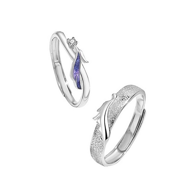 Mrichbez Partnerring 925 Silber, Paar Ringe, Partner Ringe, Schmuck Geschenke (1-tlg), Verstellbarer Paar-Ring 925 Sterling Silber Paar-Ring-Set