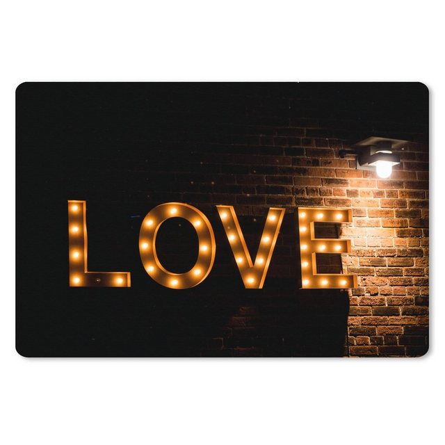 MuchoWow Gaming Mauspad Zitate - Liebe - Glühbirne - Liebe (1-St), Büro für Tastatur und Maus, Mousepad Gaming, 90x60 cm, XXL, Großes