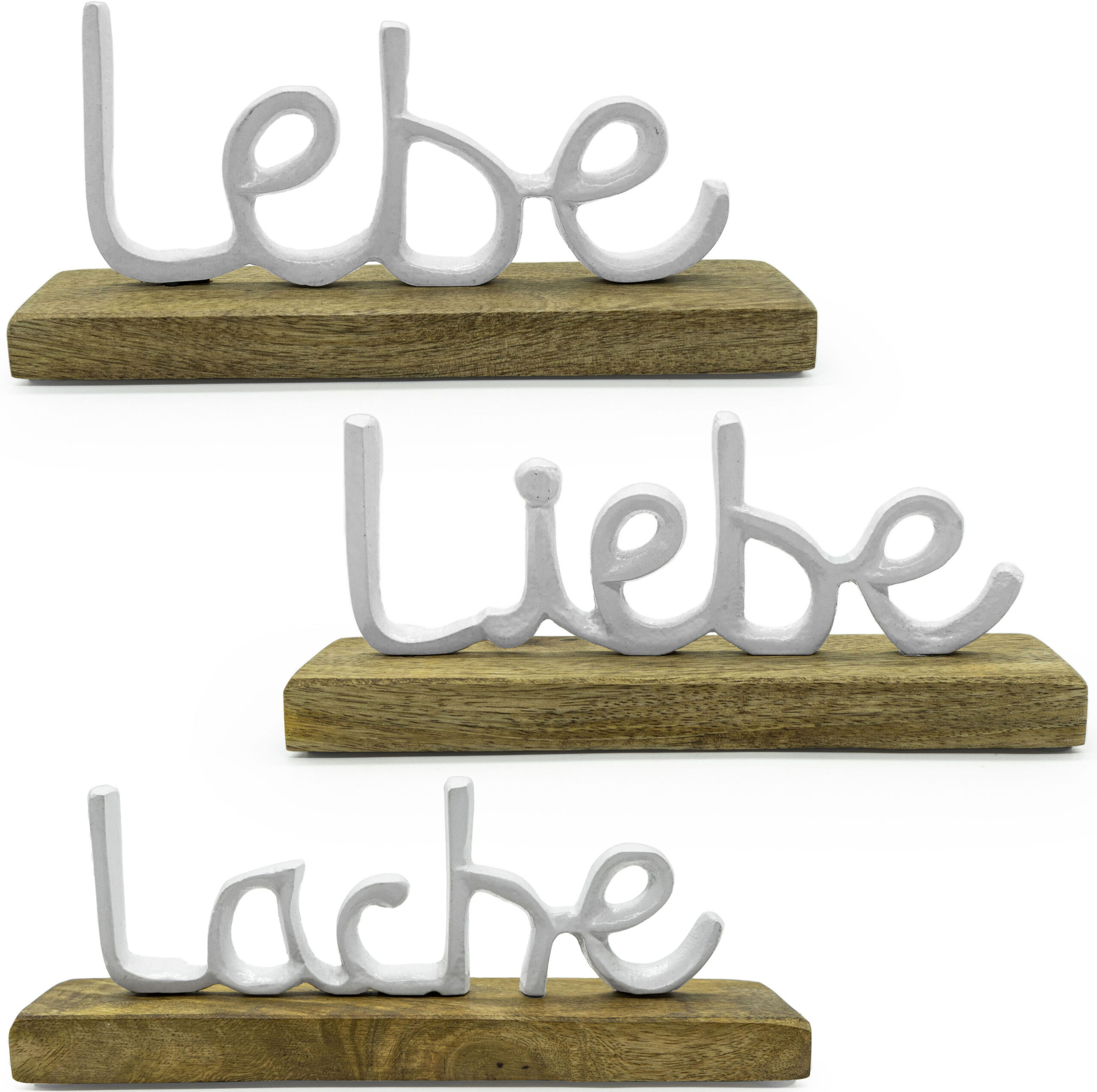 NOOR LIVING Deko-Schriftzug "Lebe, Liebe, Lache"