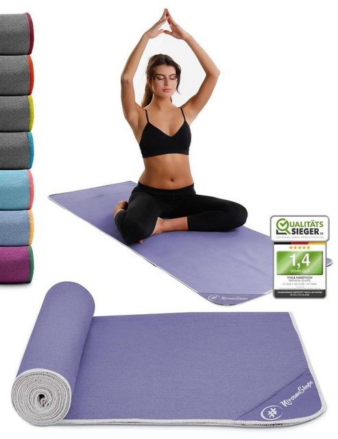 NirvanaShape Sporthandtuch Yoga Handtuch mit Antirutsch-Noppen, Yogatuch-Auflage für Yogamatte, Microfaser, +Yoga Einführungs eBook, Yogatuch-Auflage Saugstark, Hygienisch