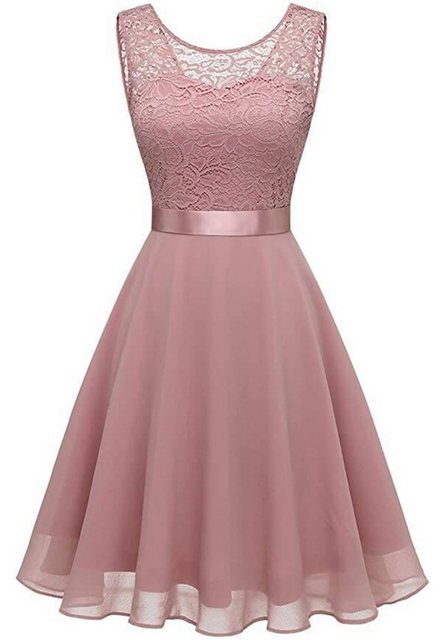 Opspring Abendkleid Kleid mit Rüschensaum Cocktailkleid Damen Hochzeit Abendkleid Kurz