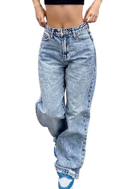 Opspring Loose-fit-Jeans Damen Baggy Jeans Y2K Low Waist Vintage Hose Cargohose Streetwear