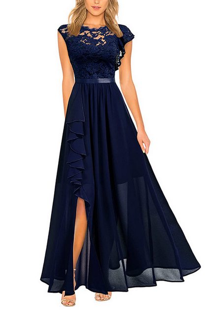 Orient Phoenix Partykleid Cocktailkleid Damen Abendkleid mit Chiffon Spitzen,Elegant Maxikleid Kleider für Damen Hochzeitsgäste Cocktailkleid Langballkleid