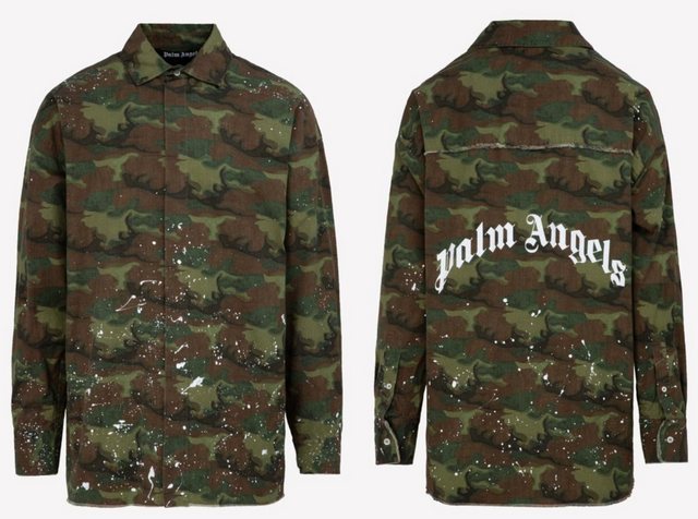 PALM ANGELS PALM ANGELS Camo Loose Shirt Paint-splatter Festival Jacke Military Ar Sneaker