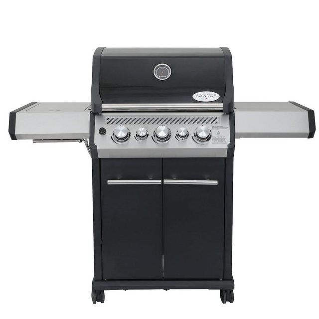 PROREGAL® Gasgrill Gasgrill S-318 Schwarz mit 3 Hauptbrenner + 3-teiliges Zubehörpaket