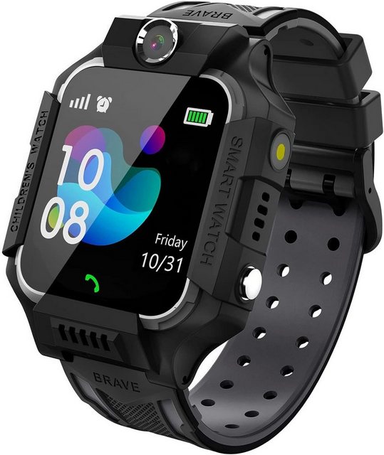 PTHTECHUS Smartwatch (1,44 Zoll, Android iOS), Kinder Spiel Telefon Uhr Anruf Taschenrechner Taschenlampe SOS Wecker