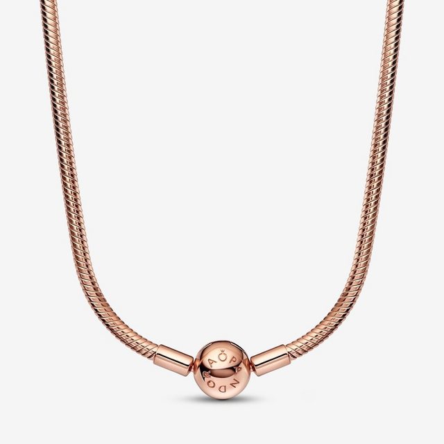 Pandora Kette mit Anhänger 382234C00 Schlangen-Gliederhalskette Moments 14k Rosé Vergoldet 45 cm