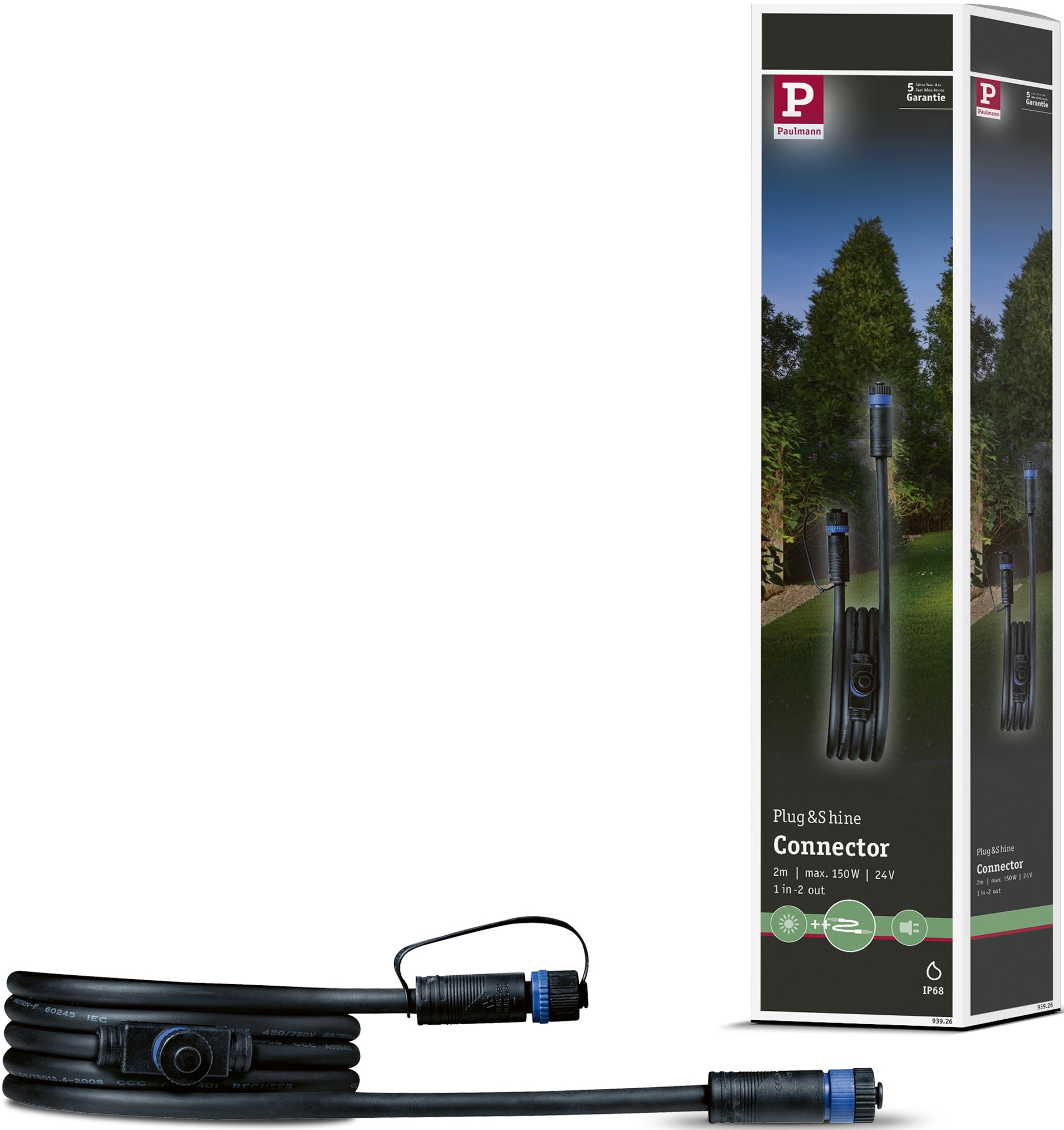 Paulmann Lampen-Verbindungskabel "Outdoor Plug&Shine 2m IP68", 200 cm