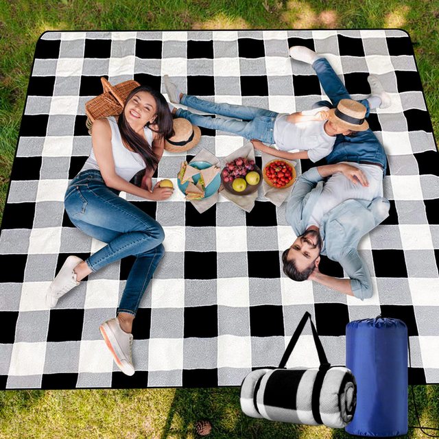 Picknickdecke 200 x 200 cm Picknickdecke Strandmatte Picknickdecke, CoolBlauza, Outdoor Decke Campingdecke für Picknick,Strand,Campen