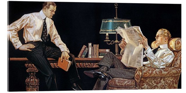 Posterlounge Acrylglasbild Joseph Christian Leyendecker, Herrenmode 1914, Büro Vintage Malerei