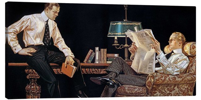 Posterlounge Leinwandbild Joseph Christian Leyendecker, Herrenmode 1914, Wohnzimmer Vintage Malerei