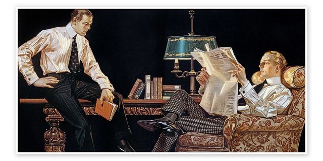 Posterlounge Poster Joseph Christian Leyendecker, Herrenmode 1914, Büro Vintage Malerei