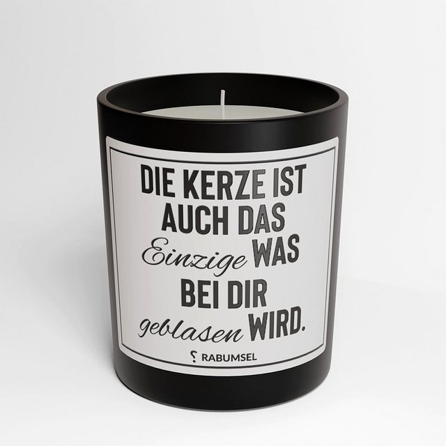 RABUMSEL Duftkerze Die Kerze ist auch das Einzige was bei dir geblasen wird - Duftkerze, Duftkerze mit Spruch, Duftkerze im Glas