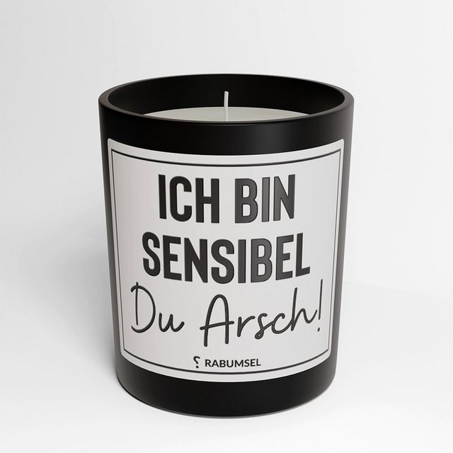 RABUMSEL Duftkerze Ich bin sensibel du Arsch - Duftkerze, Duftkerze mit Spruch, Duftkerze im Glas