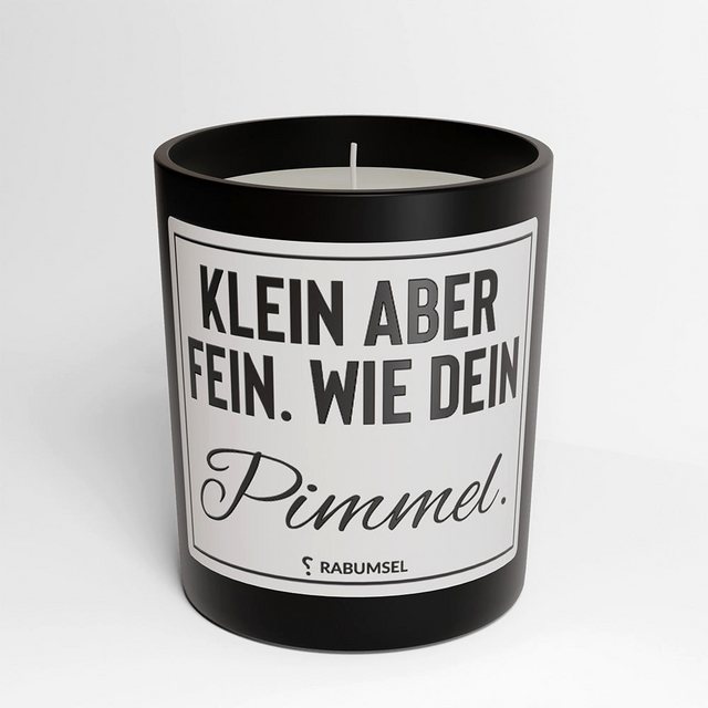 RABUMSEL Duftkerze Klein aber fein. Wie dein Pimmel - Duftkerze, Duftkerze mit Spruch, Duftkerze im Glas