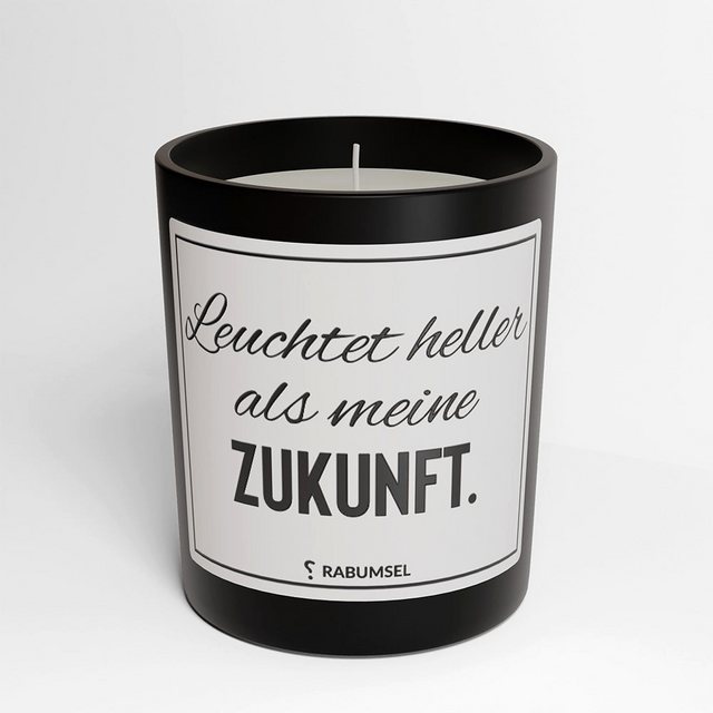 RABUMSEL Duftkerze Leuchtet heller als meine Zukunft - Duftkerze, Duftkerze mit Spruch, Duftkerze im Glas