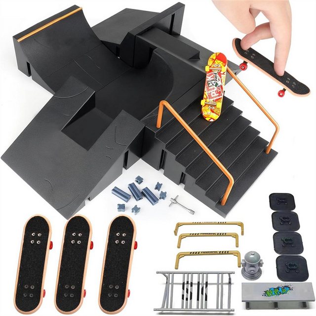 RefinedFlare Kreativset Finger-Skateboard-Rampe, DIY-Set, Trainings-Requisiten