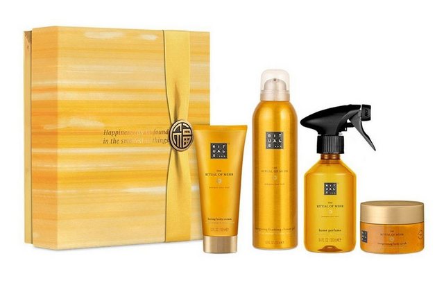 Rituals Wellness-Pflegeset The Ritual of Mehr Geschenkset Mittel Beauty Frauen Männer Beauty Set, angenehmer Duft, Dusche, Raumduft, Körperpflege, 4-tlg., Duftstäbchen, Duschschaum, Körpercreme, Peeling, Geschenkbox