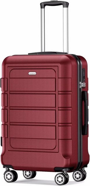 SHOWKOO Koffer Klein Hartschale Leicht Reisekoffer ABS+PC Haltbar Kabinen Trolley, 4 Rollen, Handgepäck mit 4 Rollen und TSA Schloss, Armeegrün - M