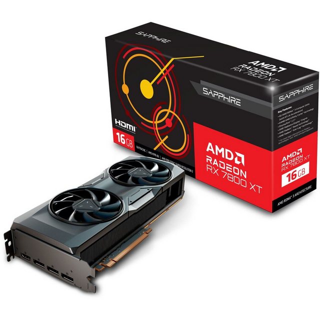 Sapphire Radeon RX 7800 XT HDMI, 3x DP, Gaming OC Grafikkarte (16 GB, GDDR6)