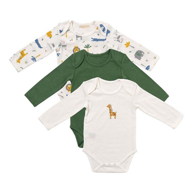 Schlummersack Langarmbody Bio Baby-Bodys langarm 3er-Pack OEKO-TEX zertifiziert