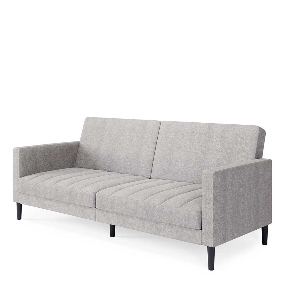 Sofa Webstoff hellgrau mit Rücken Klappmechanik 200 cm breit