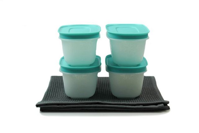 TUPPERWARE Back-Set TUPPERWARE Gefrier Behälter 170 ml weiß minze (4) Eis-Kristall Dose