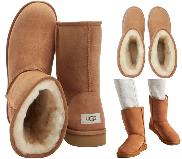 UGG UGG Boots Classic Short Men's Shearling Chestnut Suede Stiefel Schuhe Sneaker