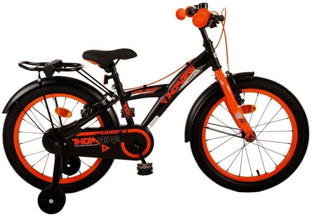 Volare Kinderfahrrad 18 ZOLL Kinder Jungen Fahrrad Kinderfahrrad Bike Rad TB Orange 21799, Gepäckträger, Seitenständer, Stützräder