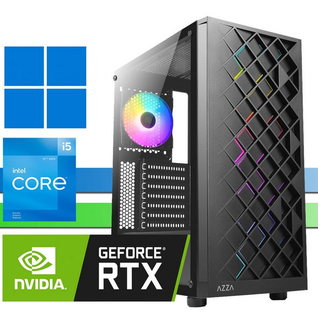 X-HARDWARE Computer 12400F, 32GB RAM, RTX 3060, 1000GB NVMe SSD + bis zu 4TB HDD Gaming-PC (Intel Core i5 12400F, GeForce RTX 3060, 32 GB RAM, 0 GB HDD, 1000 GB SSD, Luftkühlung, Windows 11 Professional)