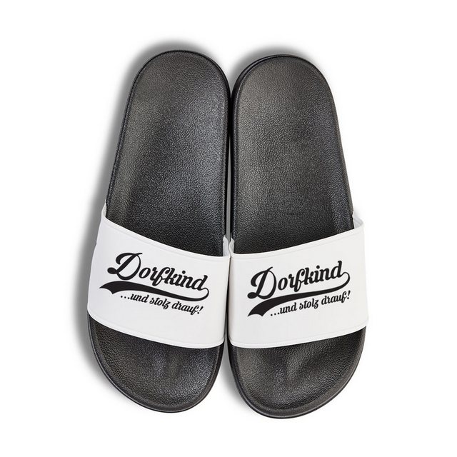 Youth Designz Dorfkind Unisex Badelatschen Flip Flops Badeschuh mit lustigem Spruch für Herren & Damen