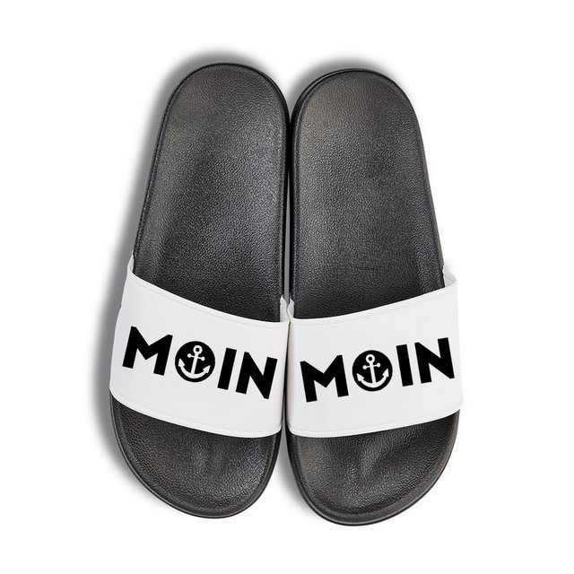 Youth Designz Moin Anker Unisex Badelatschen Flip Flops Badeschuh mit lustigen Spruch für Herren & Damen