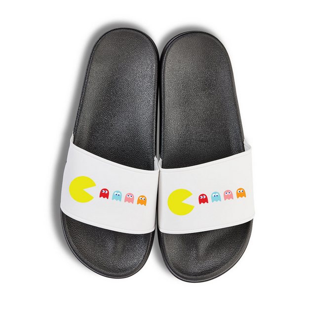 Youth Designz Pacman Unisex Badelatschen Flip Flops Badeschuh mit lustigen Logo für Damen und Herren